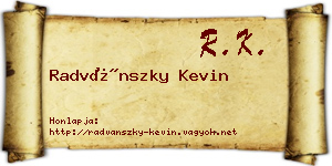 Radvánszky Kevin névjegykártya