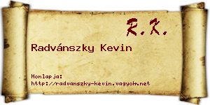 Radvánszky Kevin névjegykártya